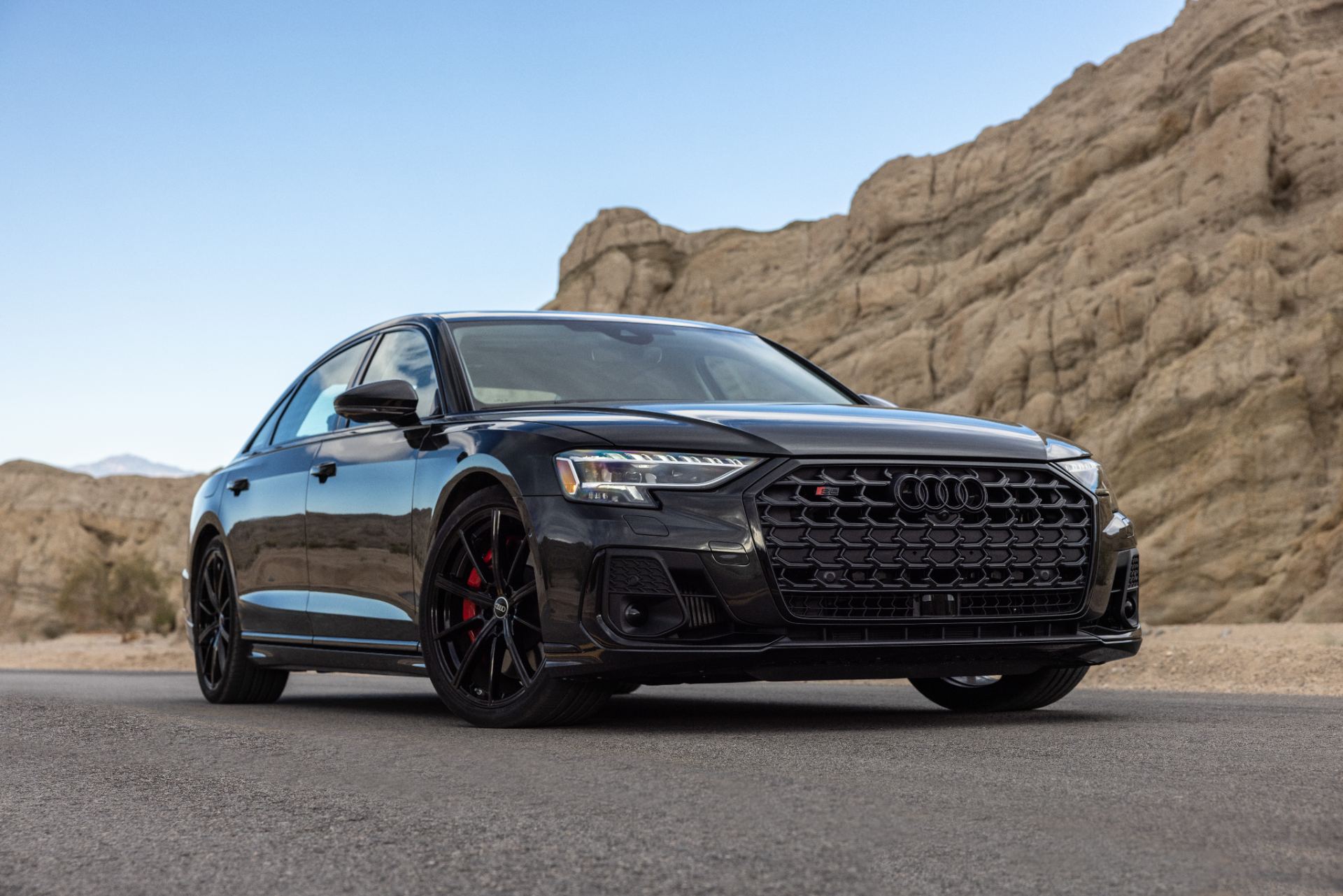 2026 audi s8 front three quarter canyon black