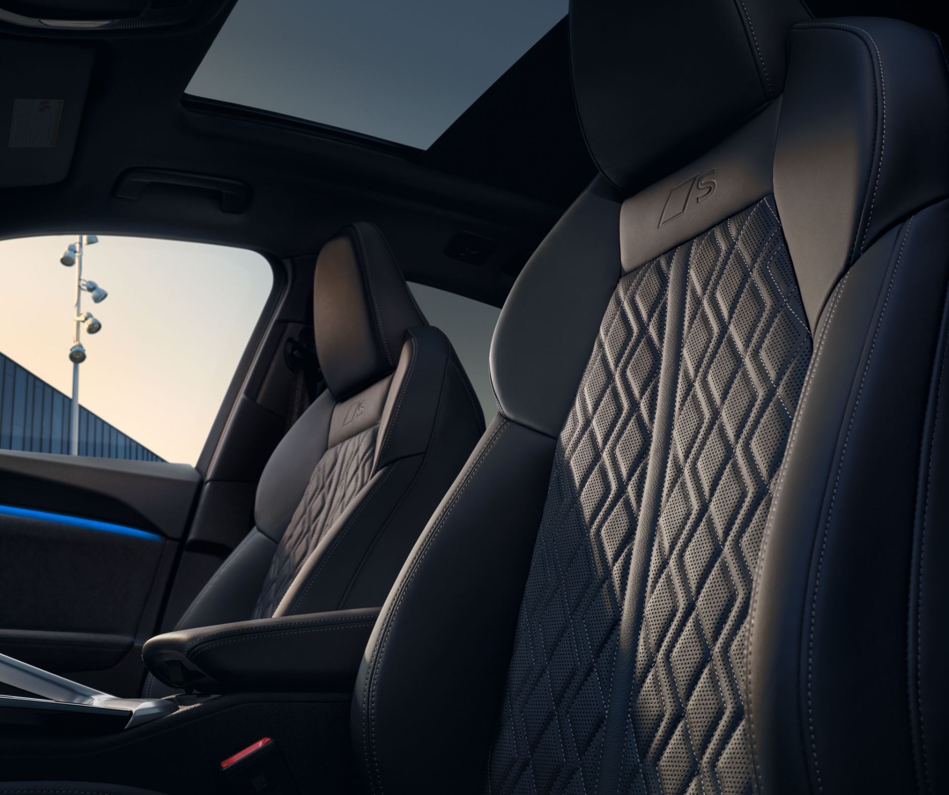 2026 audi sq5 sportback interior front sport seats quilted