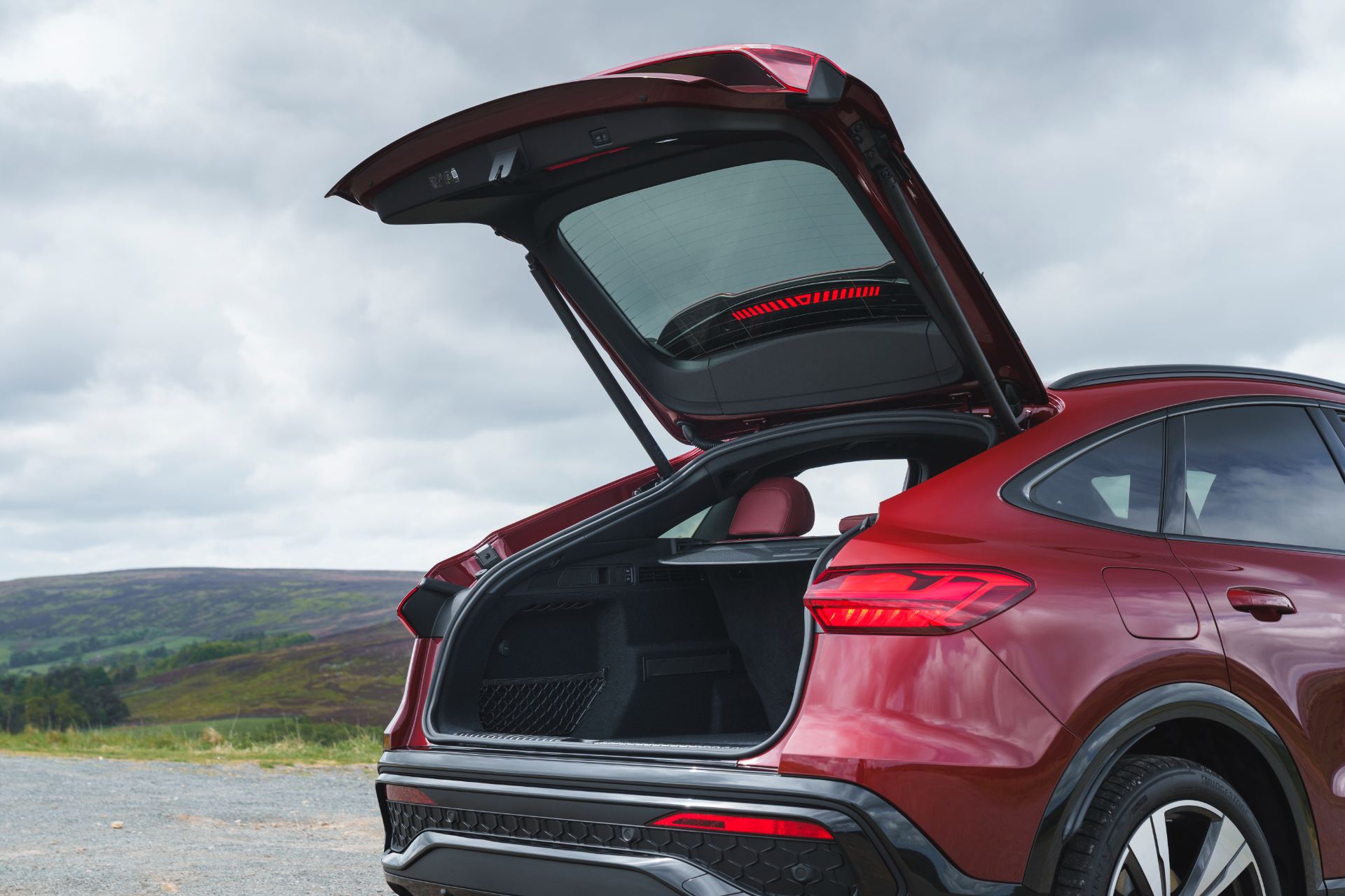 2026 audi sq5 sportback cargo space tailgate open red