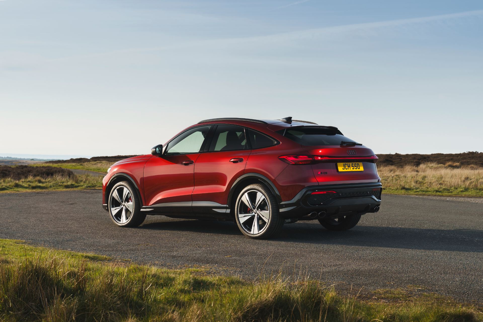 2026 audi sq5 sportback rear three quarter red