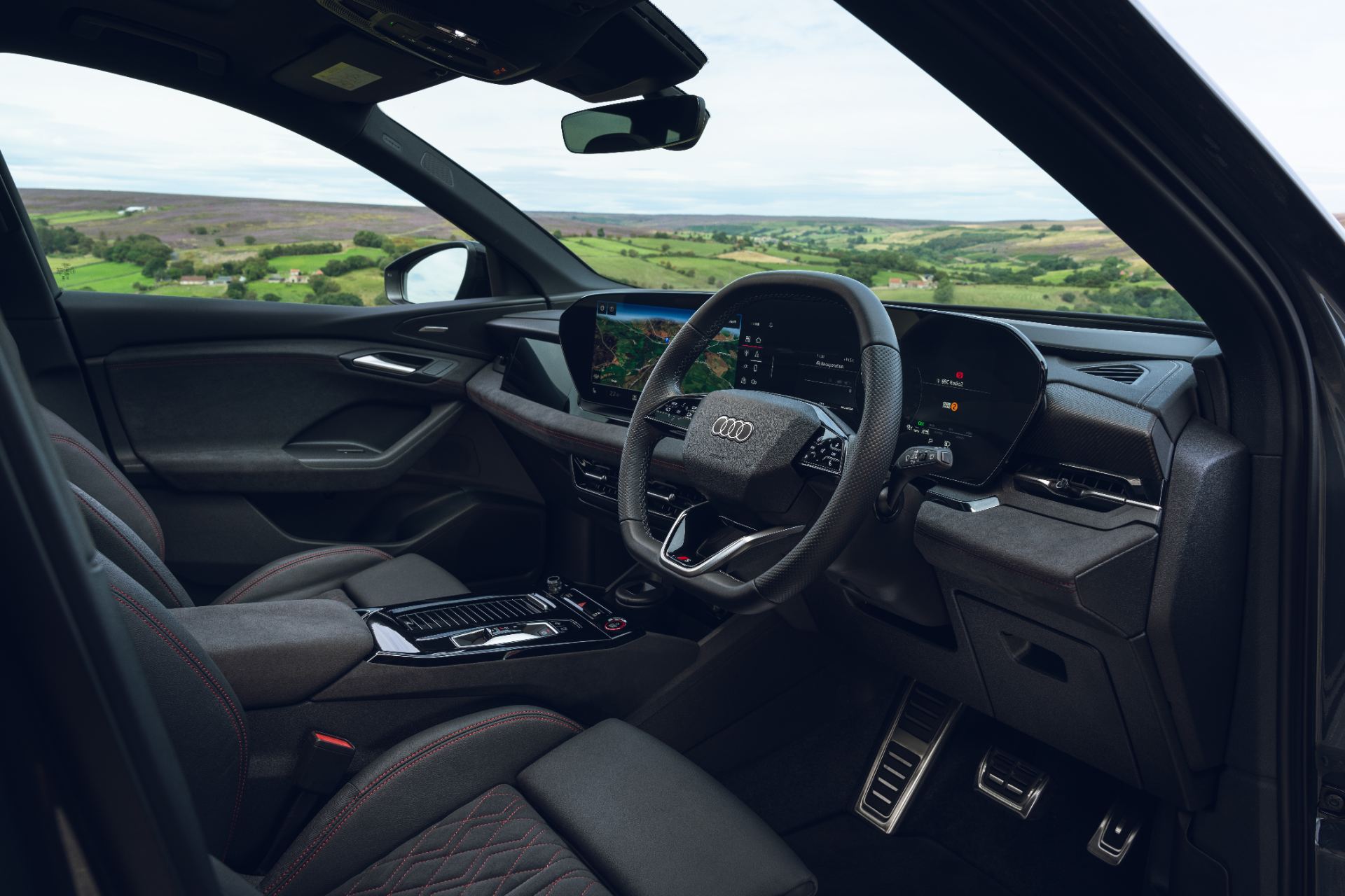 2026 audi sq6 e tron interior cockpit side view