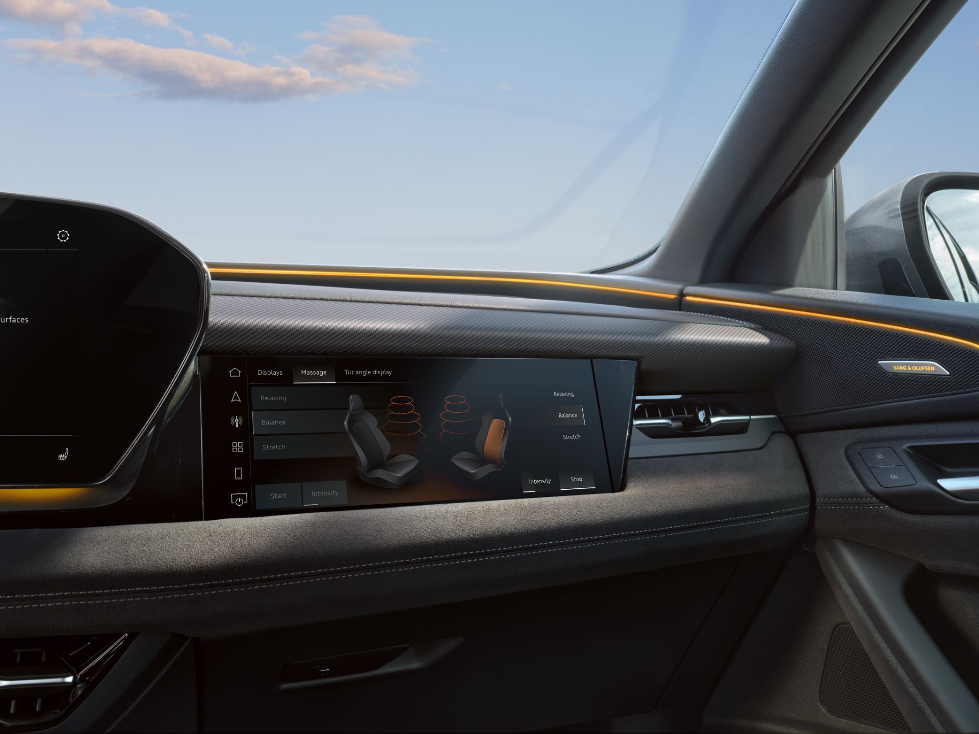 2027 audi sq6 sportback e tron interior passenger display seat menu