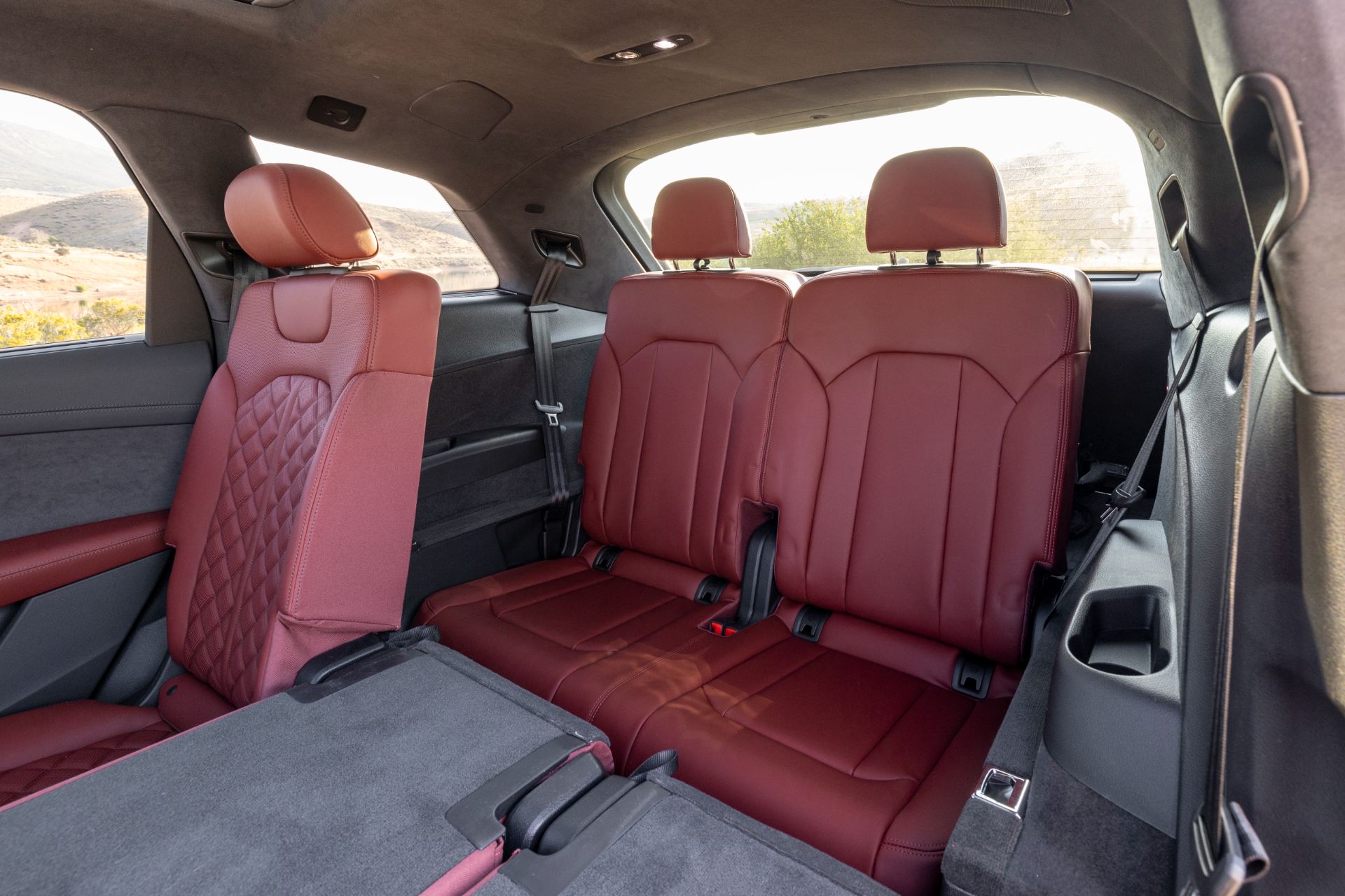 audi sq7 interior third row seats red leather