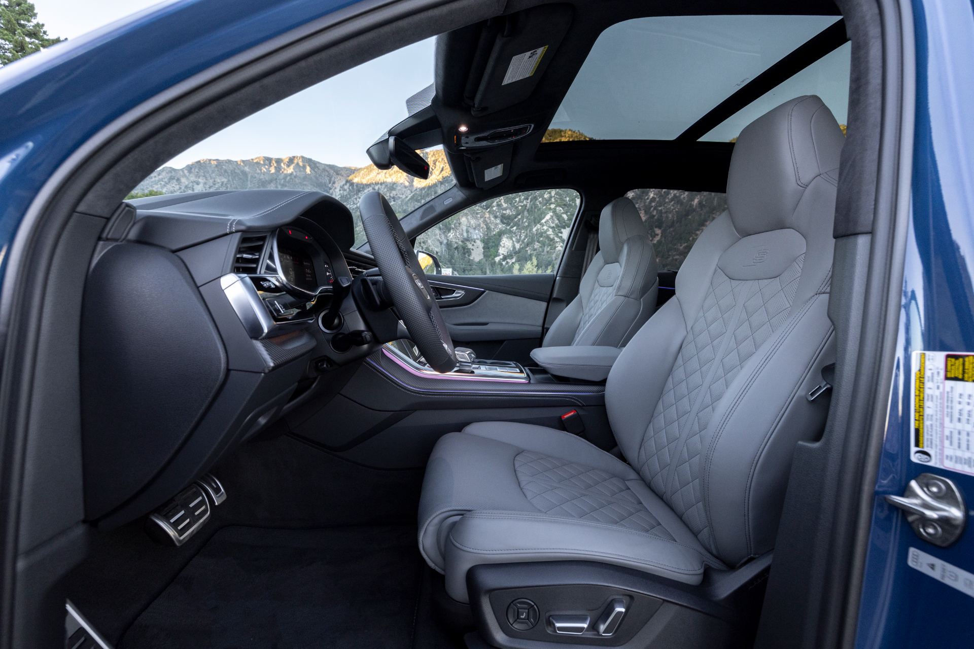 audi sq7 interior front seats grey leather