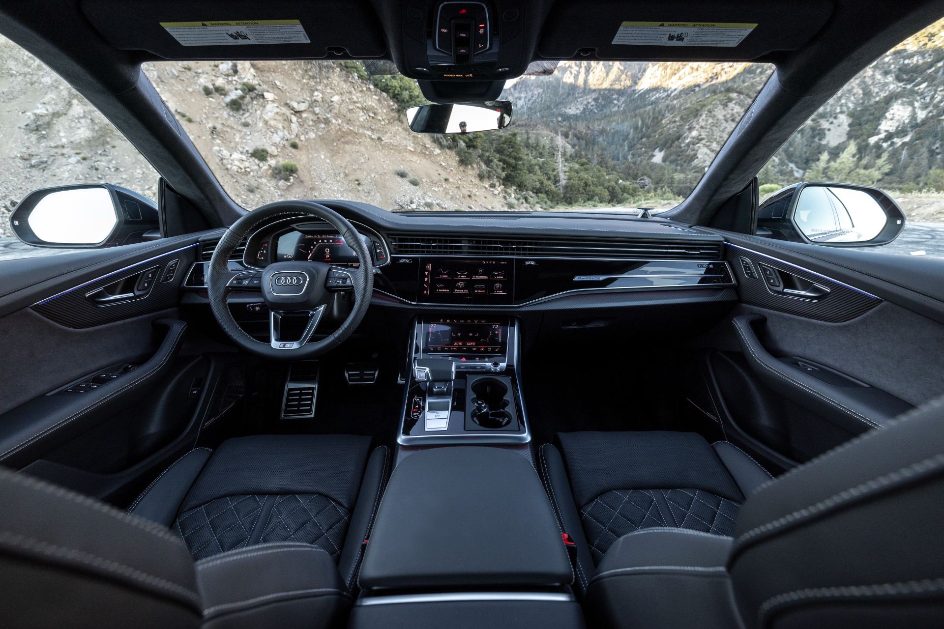 audi sq8 interior front view canyon