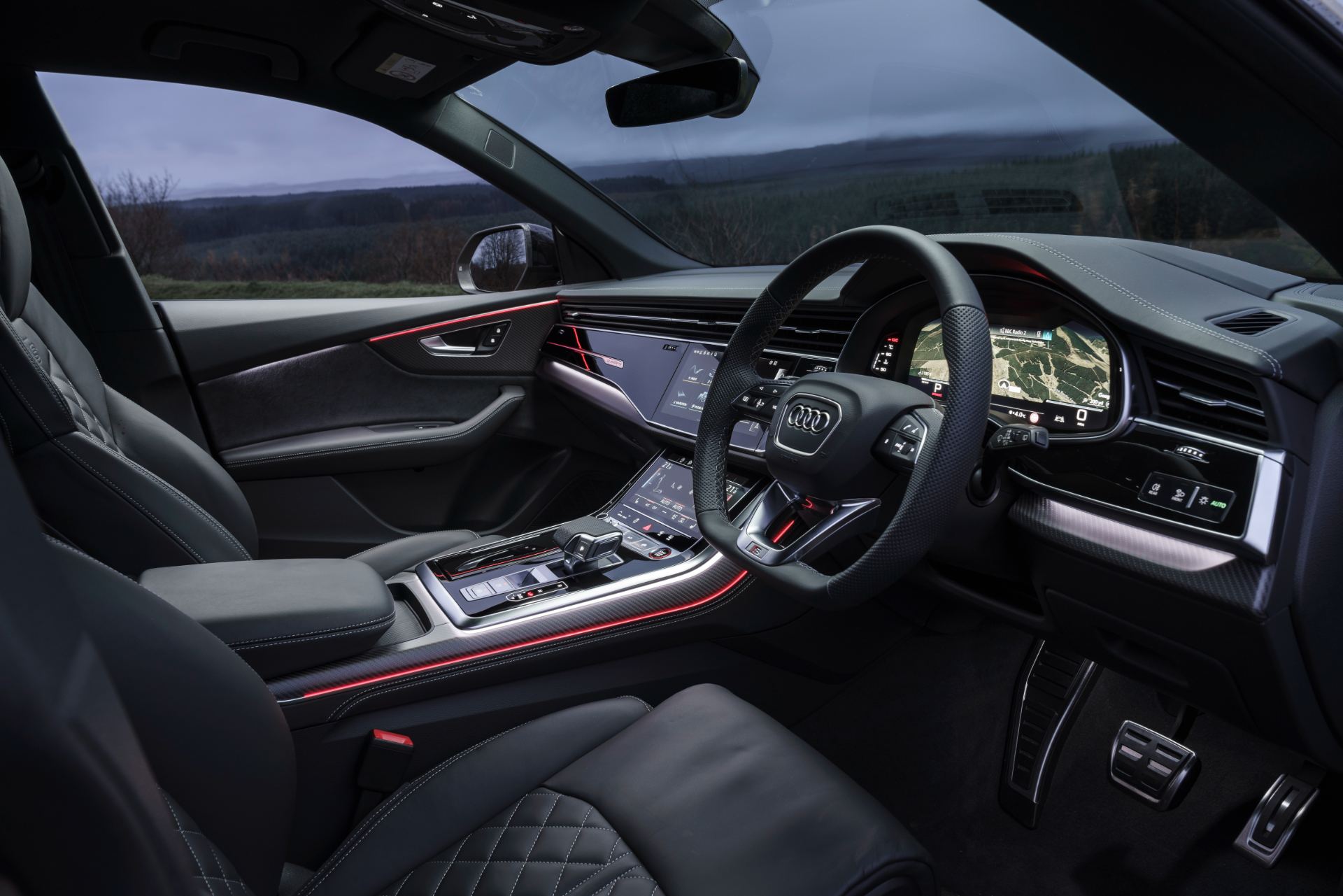 2026 audi sq8 interior cockpit side view