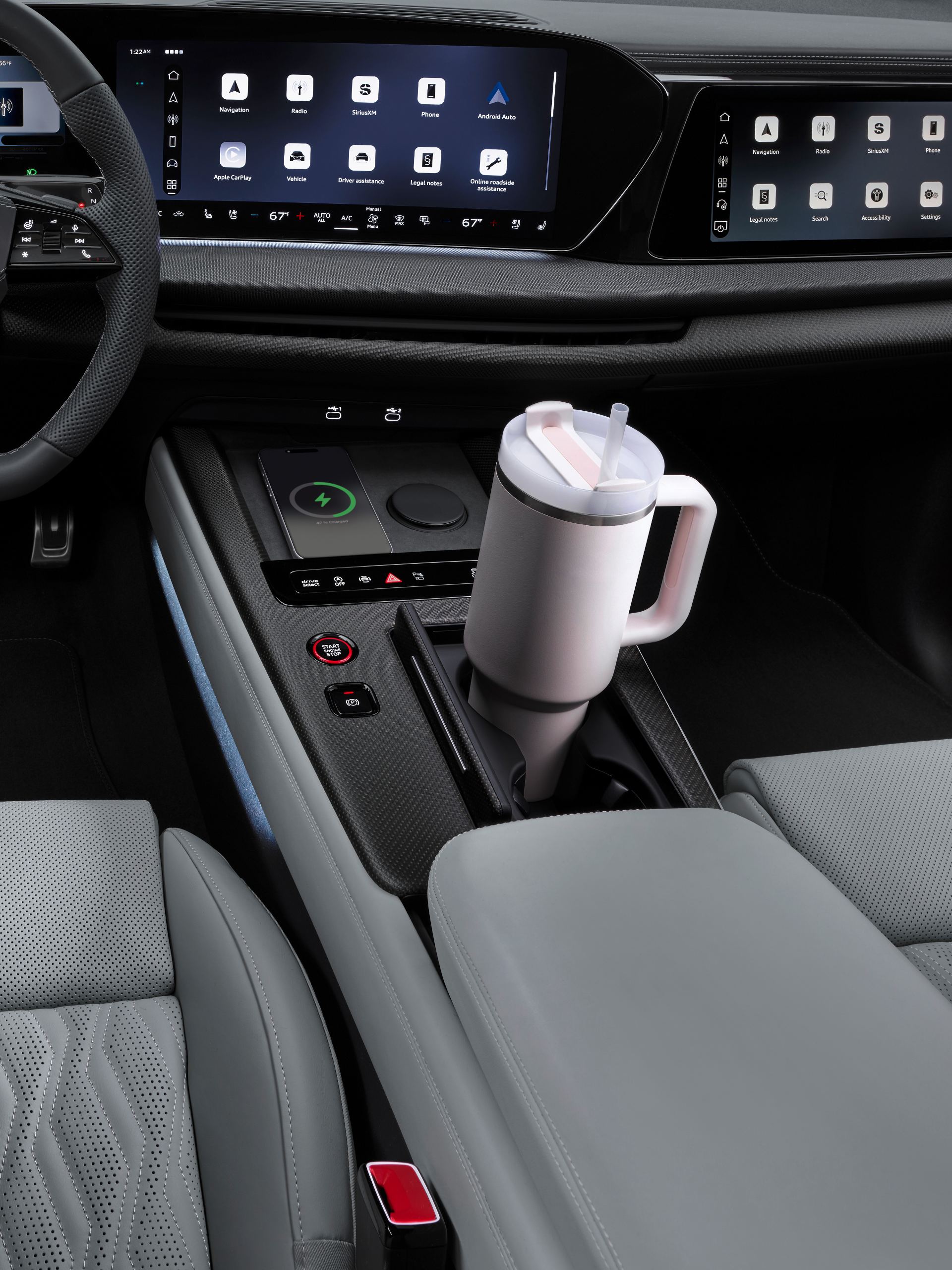 2027 audi sq9 interior center console wireless charging