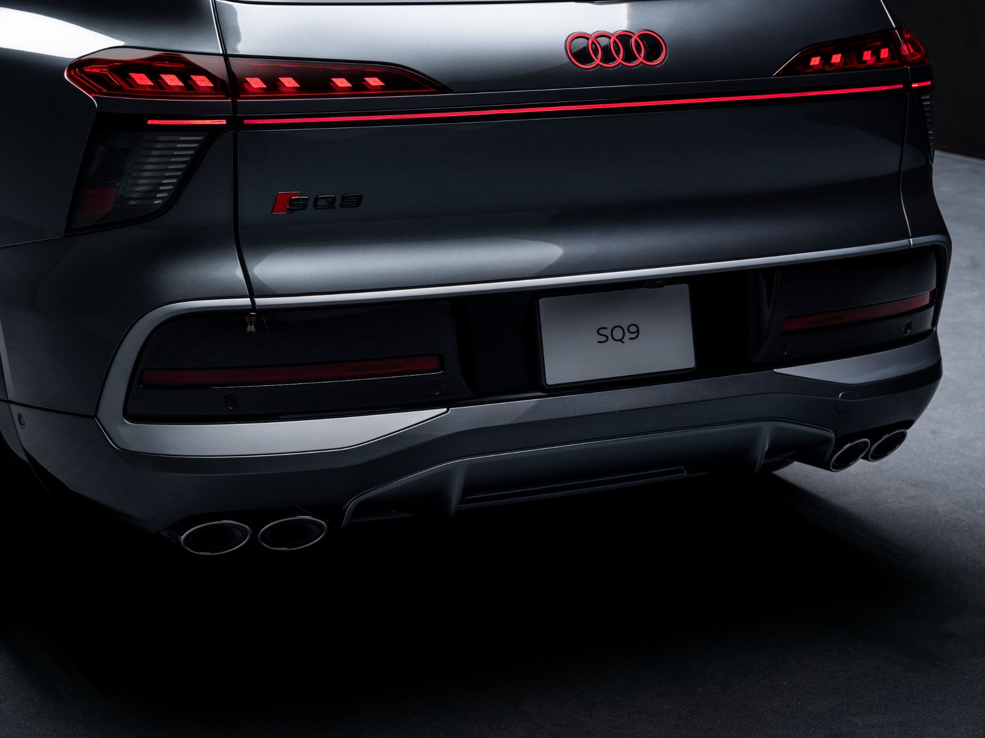 2027 audi sq9 rear badge exhaust grey