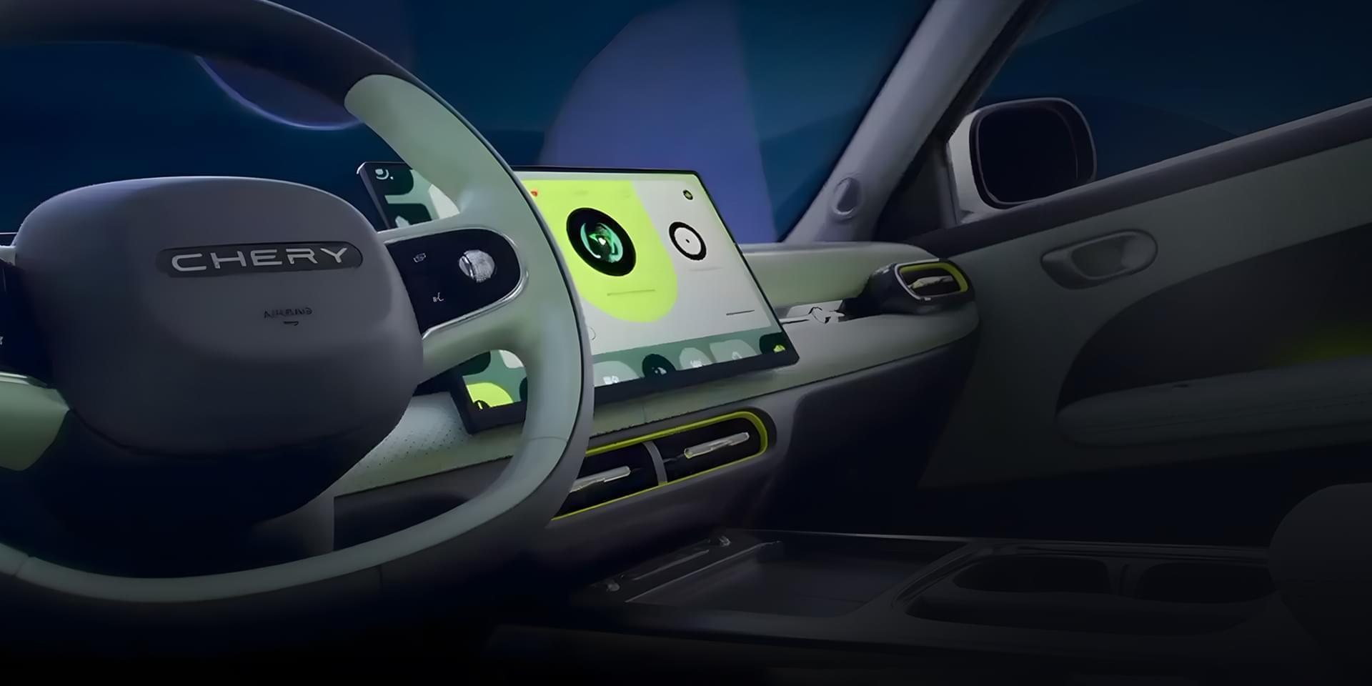 Dashboard and cockpit showing the 15.6-inch central touchscreen and 8.8-inch digital cluster